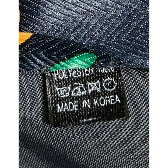 VTG Parquet Christmas Light Neck Tie Multicolor Bulbs Navy Blue Holiday Novelty - Picture 6 of 6